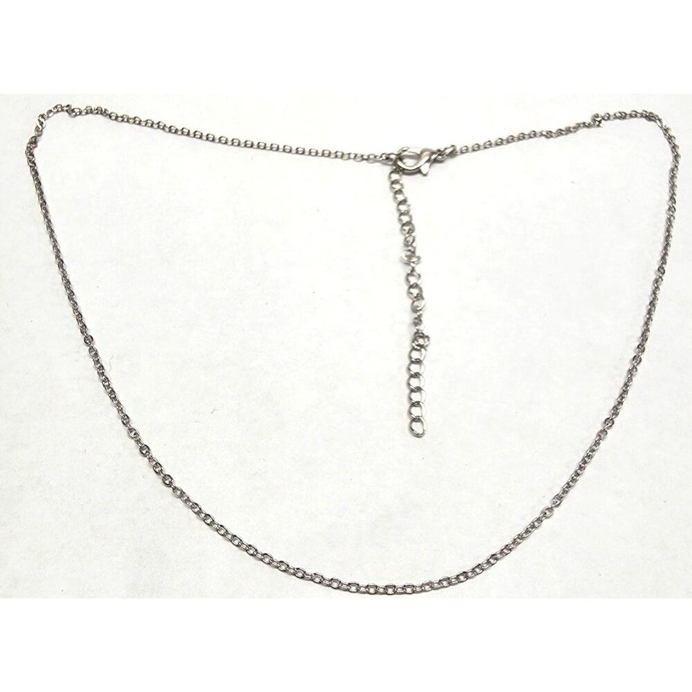 Delicate Silver Tone Cable Chain Necklace‎ 20" Incl Adjustable Extender Thin